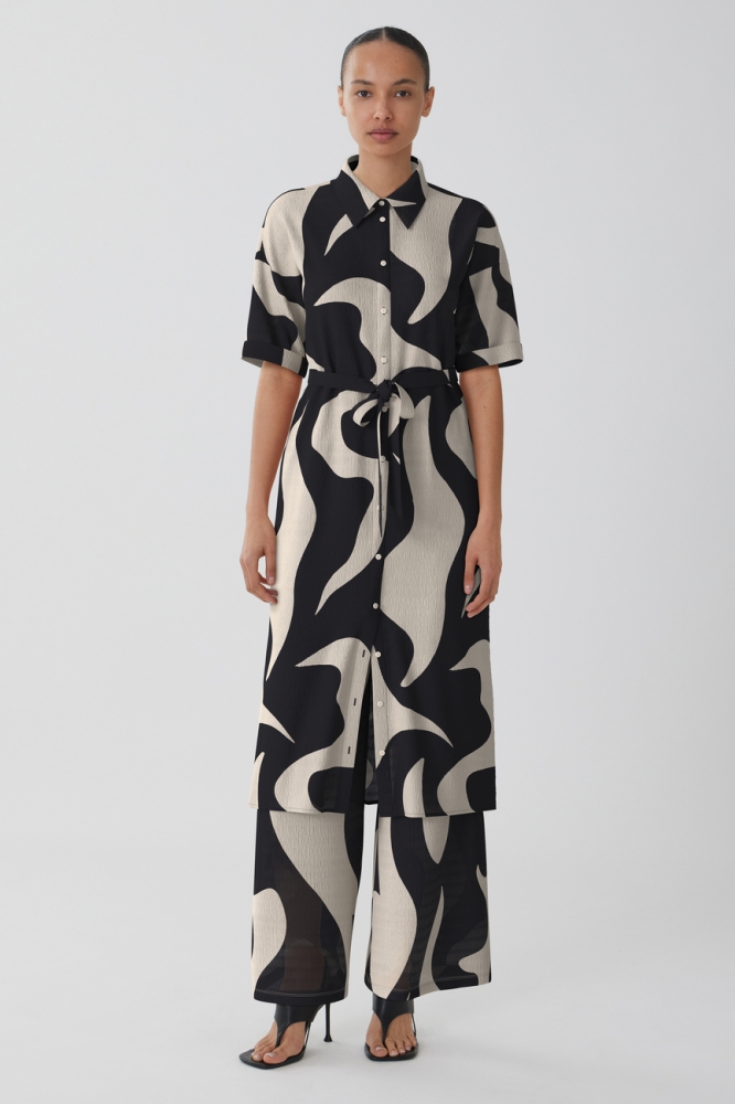 VIZEYA ZERA HW WIDE PANTS/DFS 14106998 BLACK BEAUTY/ZEBRA BIRCH